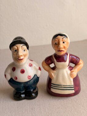 Old Man & Woman Salt and Pepper Shakers Enesco Japan